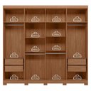 Ver imagem 3 de Guarda Roupa Casal 8 Portas 4 Gavetas Master New Jatobá Grafite Acetinado com Pés - Santos Andirá