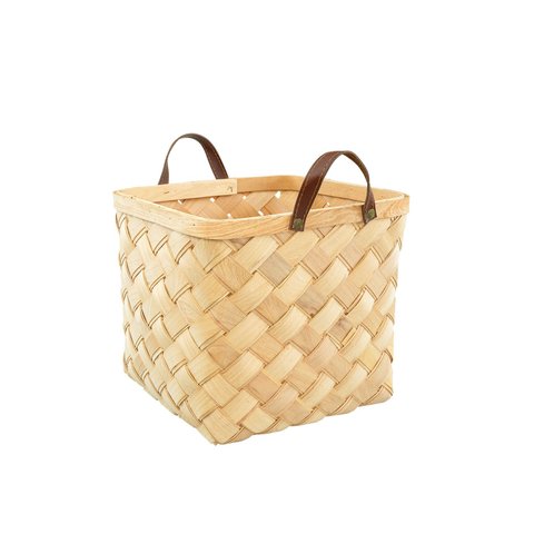 Cesto Decorativo Retangular Com Alça 26cm Paperwood - Yoi