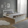 Cama Casal Inglesa com Peseira Fechada em Madeira Maciça Mv Outlet Branco - 1
