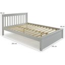 Ver imagem 2 de Cama Casal Inglesa com Peseira Fechada em Madeira Maciça Mv Outlet Branco