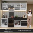 Ver imagem 7 de Armário De Cozinha Completa 240Cm Branco/Preto Glamy Madesa