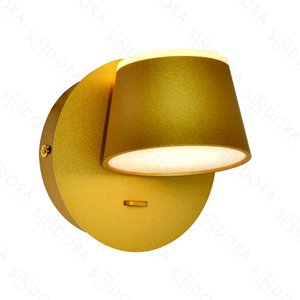 Arandela (com Interruptor) 12×12cm 14w 3000k 1400lm Bivolt Metal Dourado + Acrílico