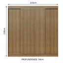 Ver imagem 3 de Guarda-Roupa Casal Madesa Austin 4 Portas de Correr 3 Gavetas Rustic Cor:Rustic