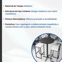 Ver imagem 3 de Conjunto Mesa Alta Bistrô Redonda Preta 2 Banquetas Confort Estofado Industrial Don Castro