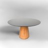 Mesa de Jantar Cone Redonda 150 Cm Base Madeira Freijó Tampo Laqueado Cor Preto - 2