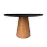 Mesa de Jantar Cone Redonda 150 Cm Base Madeira Freijó Tampo Laqueado Cor Preto - 3