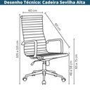 Ver imagem 2 de Cadeira Giratória Alta Office Sevilha Esteirinha Rivatti Poliuretano Pu Branco Base Rodízio