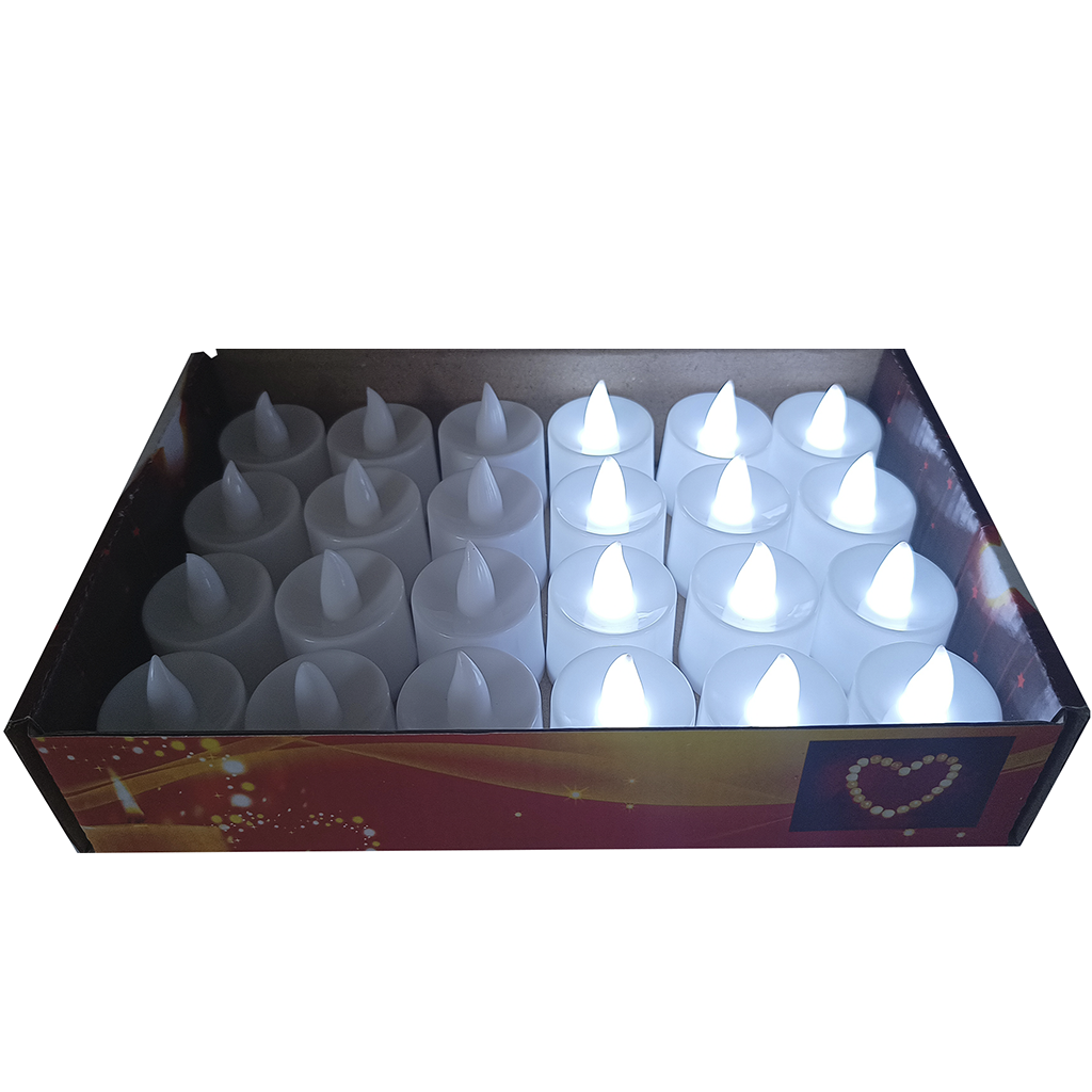 Kit 24 Velas Eletrônicas com Pilhas Modelo Branco Led Slim - 3