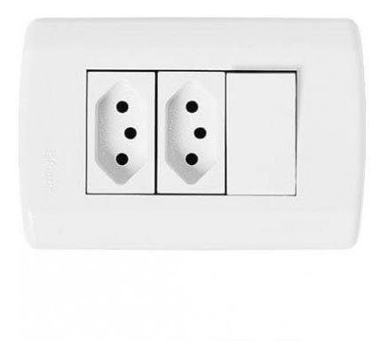 Conjunto Modular 1 Tecla Simples + 2 Tomada 10a Pluzie 7237 - 2