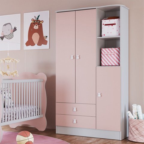 Roupeiro Infantil em Mdp 15mm com 3 Portas Percasa