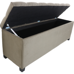 Puf Baú Estofado em Capitonê Queen 160x40x45cm Marrom Claro - Produto Direto de Fábrica - 2
