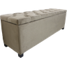 Puf Baú Estofado em Capitonê Queen 160x40x45cm Marrom Claro - Produto Direto de Fábrica - 1