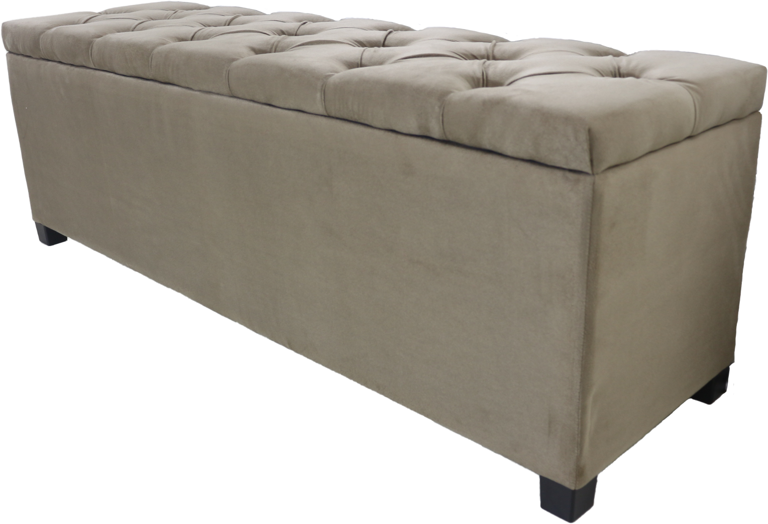 Puf Baú Estofado em Capitonê Queen 160x40x45cm Marrom Claro - Produto Direto de Fábrica - 3