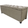Puf Baú Estofado em Capitonê Queen 160x40x45cm Marrom Claro - Produto Direto de Fábrica - 3