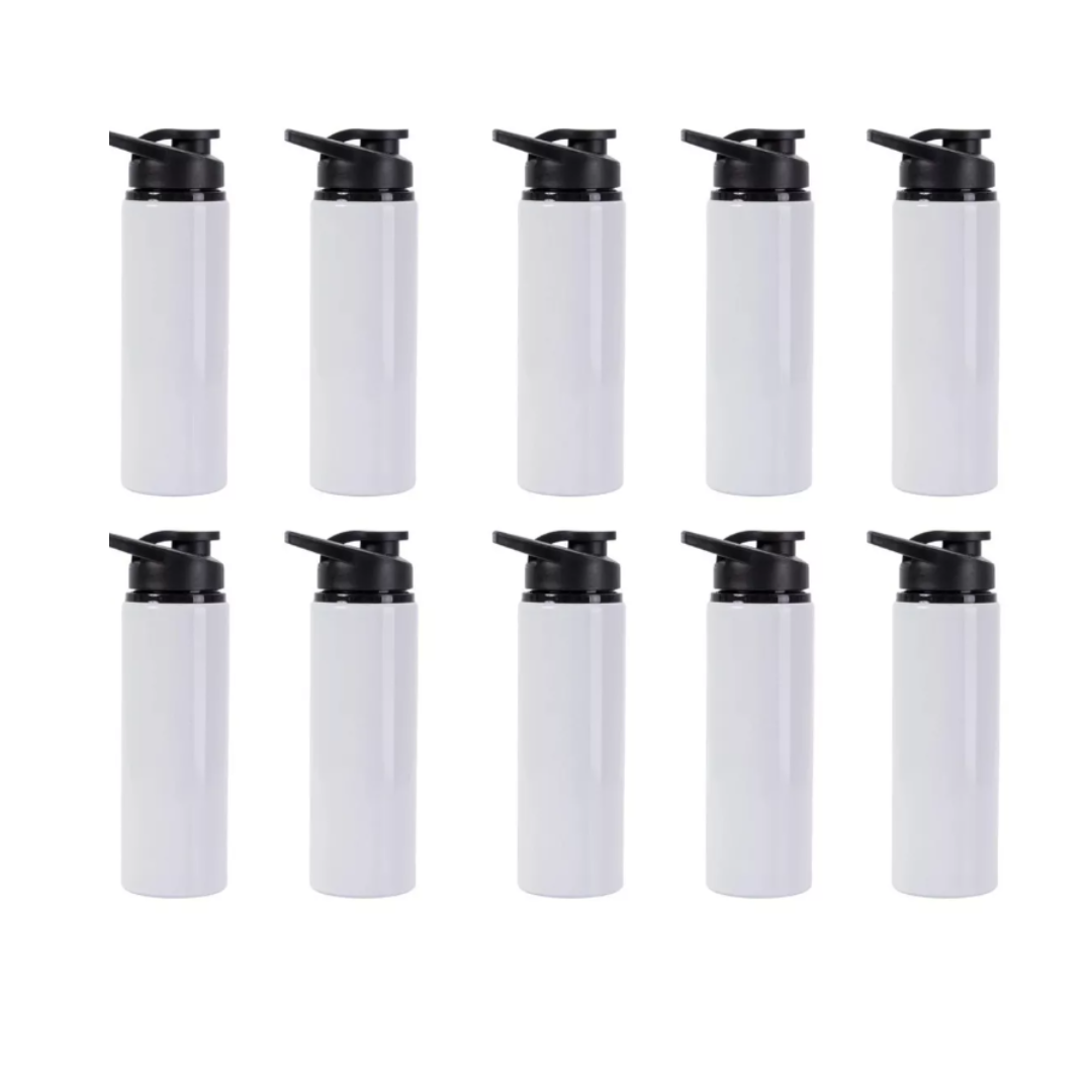 10 Squeezes de Aluminio Branco 750 Ml P/sublimação