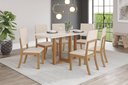Ver imagem 1 de Mesa de Jantar Natali 160 6 Cad. Milla Linho - Henn
