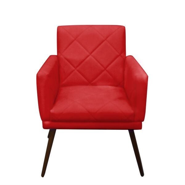 Poltrona Decorativa Lia Escritório Recepção Suede Vermelho - 2