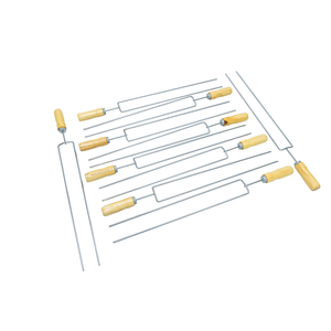 Kit 10 Espeto Duplo Profissional para Linguiça Churrasco