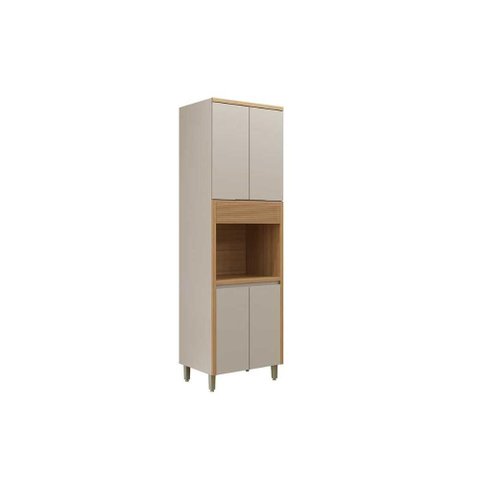 Paneleiro de Cozinha Allure C/ 5 Portas 1 Nicho P/ Forno 70cm Jequitiba/gris Fosco - Linea Brasil