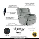 Ver imagem 3 de Poltrona do Papai Reclinável Sala de Cinema Palace 2 Lugares Manual Baú Usb Pu Caramelo G23 Encantum