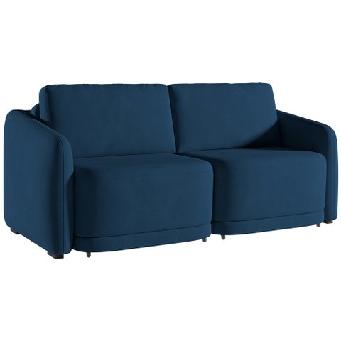 Sofá Cama para Sala de Estar 2 Lugares 176cm Montserrat K01 Veludo Azul Marinho - Lyam Decor
