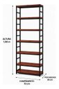 Ver imagem 4 de Estante Multiuso Organizador Livreiro Estilo Industrial 180x70 Preto Mogno