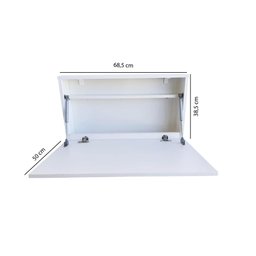 Escrivaninha Mesa Suspensa Dobrável 68,5 cm - Branco/Cinza - 4 Escrivaninha Mesa Suspensa Dobrável 68,5 cm - Branco/Cinza - 4