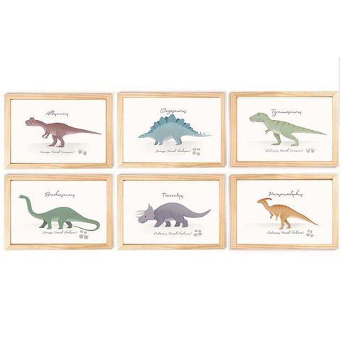 Kit Quadro Dinossauro Infantil Decoração Enxoval Quarto Criança Bebê