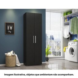 Armário para Lavanderia Multiuso Curitiba com 2 Portas - Preto - 6 Armário para Lavanderia Multiuso Curitiba com 2 Portas - Preto - 6