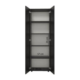 Armário para Lavanderia Multiuso Curitiba com 2 Portas - Preto - 5 Armário para Lavanderia Multiuso Curitiba com 2 Portas - Preto - 5