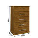 Ver imagem 1 de Cômoda Vane 013 5 Gavetas com Chave Organizador Quarto :Cinamomo
