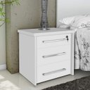 Ver imagem 1 de Mesa de Cabeceira 3 Gavetas Vegas Fama Móveis