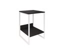 Ver imagem 2 de Mesa de Cabeceira Cama Lateral para Quarto Base Ferro Preto Tampo Preto