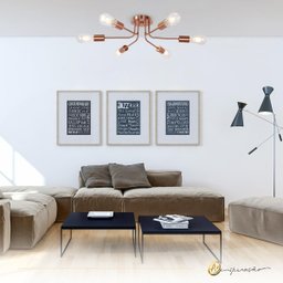 Plafon Aster 6 Hastes Rose | Iluminação Moderna - 4