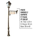 Ver imagem 4 de Poste Colonial Kansas para Jardim Alumínio Placa 3,20m