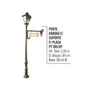 Ver imagem 2 de Poste Colonial Kansas para Jardim Alumínio Placa 3,20m