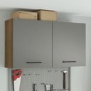 Ver imagem 1 de Armário Aéreo Multiuso 120cm 2 Portas Rustic/cinza Agata Madesa Rustic/cinza
