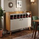 Ver imagem 4 de Aparador Buffet com Adega Napoli New Cinamomo e Off White - Leifer