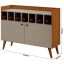 Ver imagem 3 de Aparador Buffet com Adega Napoli New Cinamomo e Off White - Leifer
