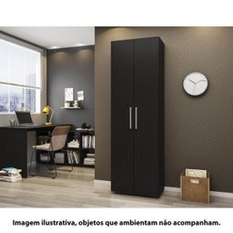 Armário para Escritório Multiuso Curitiba 2 Portas - Preto - 6