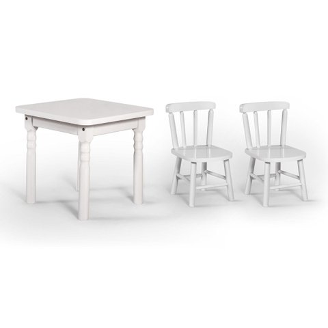 Conjunto Mesinha Infantil Branca com 2 Cadeiras Kids Branca - Straub Web