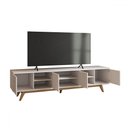 Ver imagem 6 de Rack para Tv até 75 Polegadas Silver 4 Portas 1 Prateleira Ripado Cinamomo/off White - Panorama Móve