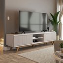 Ver imagem 7 de Rack para Tv até 75 Polegadas Silver 4 Portas 1 Prateleira Ripado Cinamomo/off White - Panorama Móve