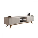 Ver imagem 4 de Rack para Tv até 75 Polegadas Silver 4 Portas 1 Prateleira Ripado Cinamomo/off White - Panorama Móve