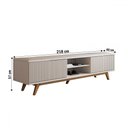 Ver imagem 5 de Rack para Tv até 75 Polegadas Silver 4 Portas 1 Prateleira Ripado Cinamomo/off White - Panorama Móve