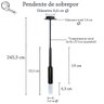 2 Pendente Tubular Preto Tubo Acrilico Jateado G9 Sala Lup81 - 6