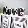 Porta-Retrato Decorativo em MDF Branco e Preto Love - 10x15 cm - 3