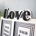 Ver imagem 3 de Porta-Retrato Decorativo em MDF Branco e Preto Love - 10x15 cm
