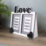 Porta-Retrato Decorativo em MDF Branco e Preto Love - 10x15 cm - 2