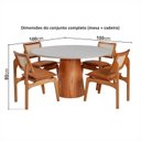Ver imagem 3 de Conjunto Mesa com 4 Cadeiras de Madeira Maciça Rattan Natural e Estofada Daren Espresso Móveis